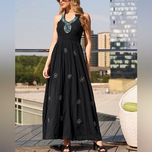 Boston Proper Embellished Halter Maxi Dress brand New XS and S